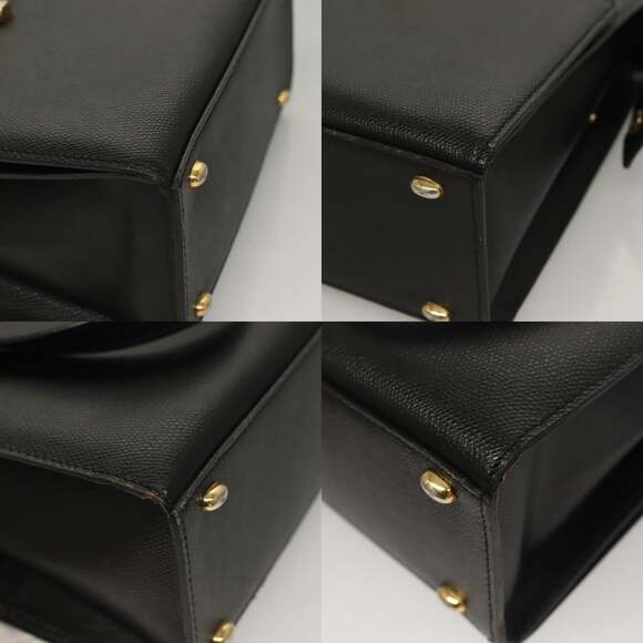 CELINE Hand Bag Leather Black Gold - Picture 10 of 13